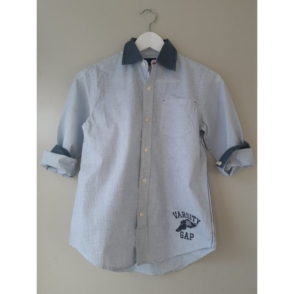 GAP KIDS white and blue shirt size M/8 - Picture 4 of 9